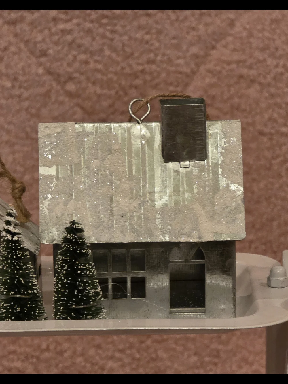 Mini Galvanized Christmas Houses' Ornaments